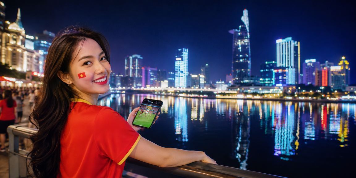 Người dùng trẻ tại TP. Hồ Chí Minh theo dõi bảng kèo bóng đá trên điện thoại