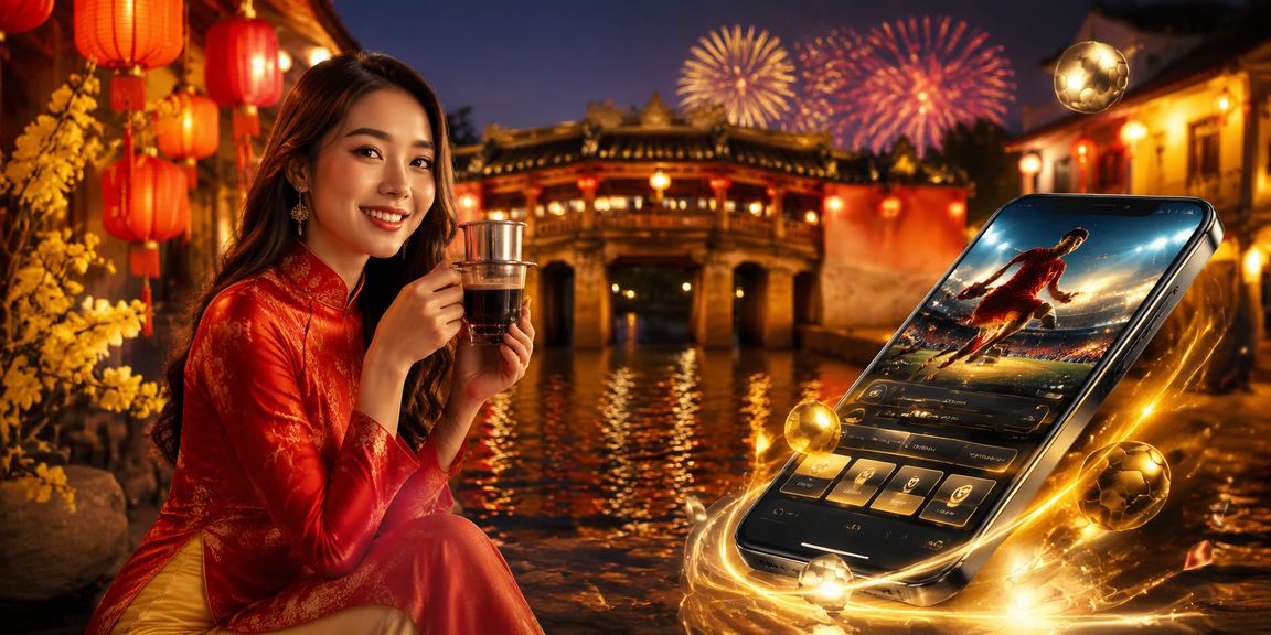 Cô gái áo dài tham gia cá cược thể thao tại Hội An