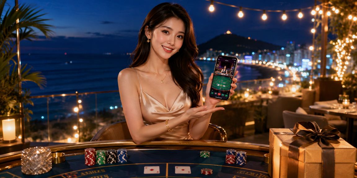 Không gian giải trí cao cấp tại casino Việt Nam với ánh đèn lung linh về đêm
